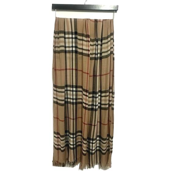 Unisex lightweight Cream and Brown Scarf-wraps 100% Viscose great condition - Picture 3 of 5